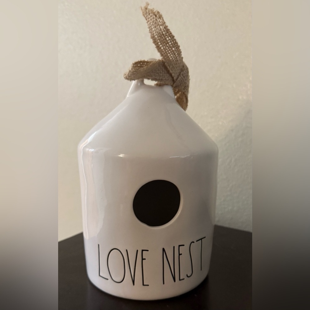 Rae Dunn “Love Nest” Cream Birdhouse | Farmhouse Home Decor | Ceramic Accent - Picture 2 of 4